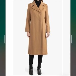 Sofia Cashmere Wool Notch Lapel Coat in Camel Size 4